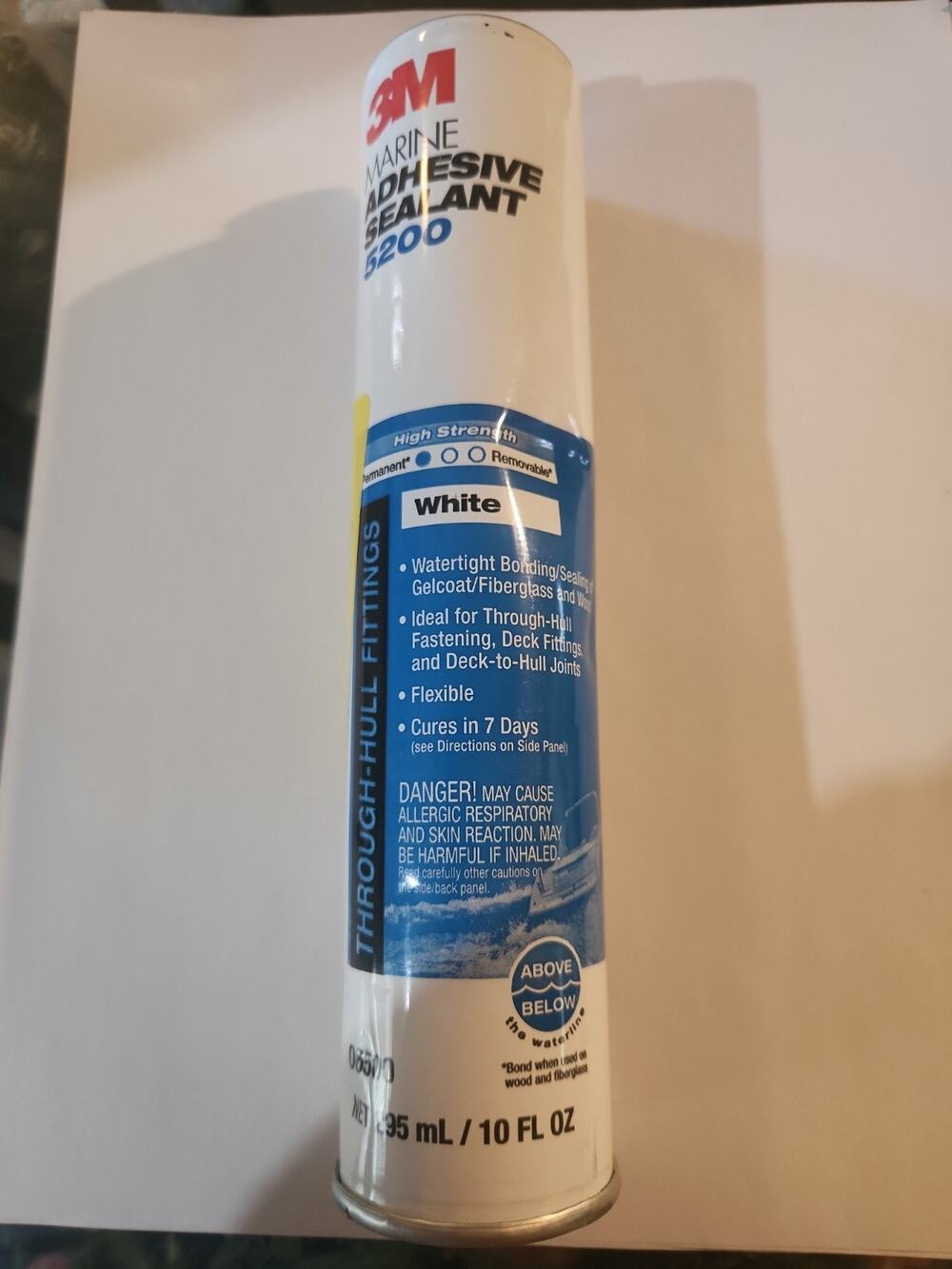 3M Marine Adhesive Sealant 5200 Permanent Bond White 10 oz 295 mL Tube, NO TIP